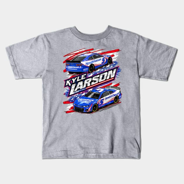 Kyle Larson Stars & Stripes Kids T-Shirt by ganisfarhan